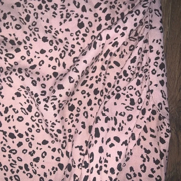 Leopard Print Pink Reformation Jemma Mini Skirt 8 boho classic spring designer - Picture 6 of 8